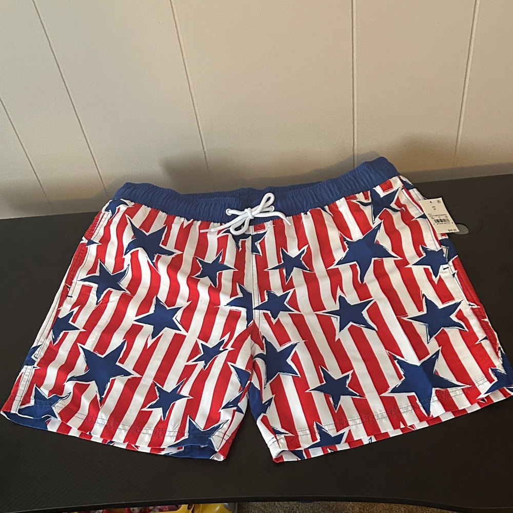 MAD Engine Red, White, and Blue Star Athletic Shorts